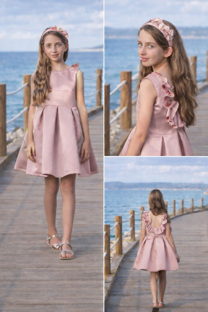 VESTIDO CEREMONIA NIÑA ROSA 